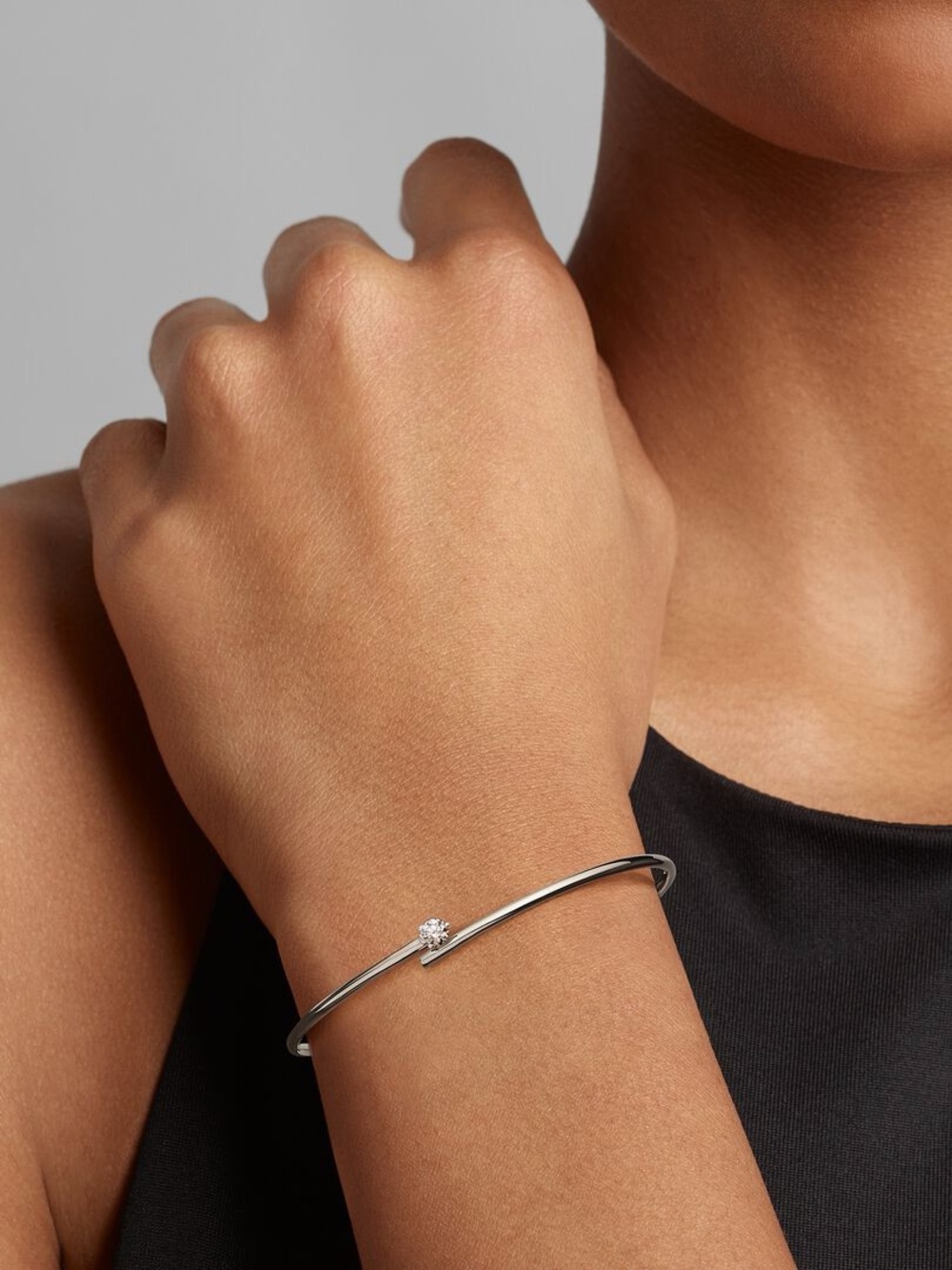 Pandora Nova 14k Gold Lab-grown Diamond Open Bangle